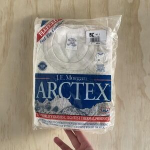 Vintage J.E. Morgan Arctex Long‎ Johns Mens Large White Thermal Undershirt USA